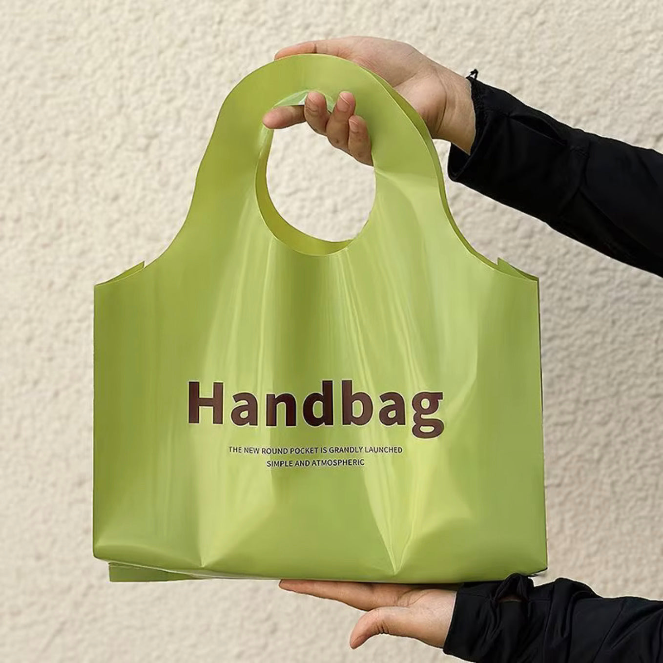 Frosted Super Wave Handle Bag, Multi-function Tote Bag, 19.3''(L)X15.0''(H)