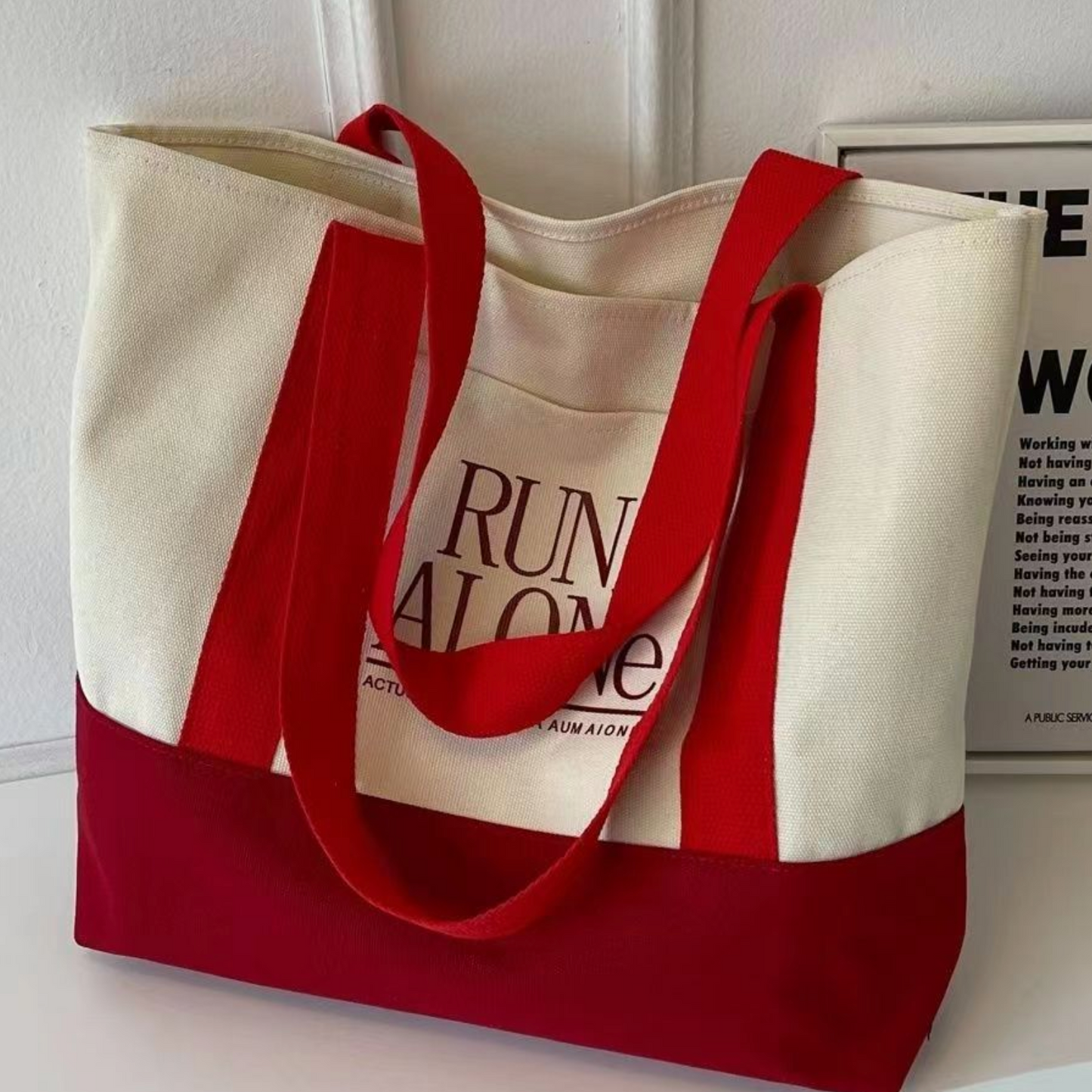 Cotton Canvas Tote Shopping Bag, Multi-function Tote Bag --- as low as $2.30