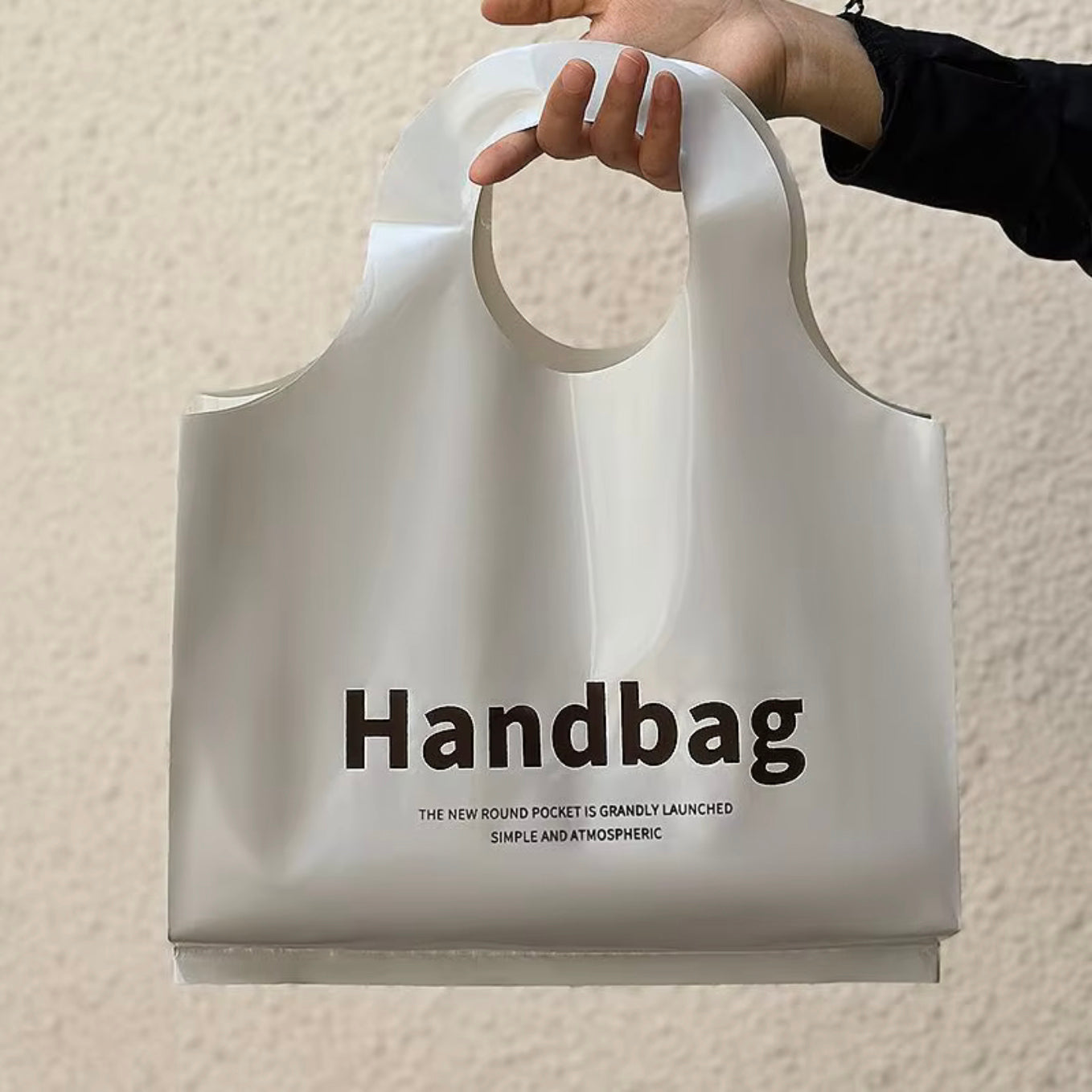 Frosted Super Wave Handle Bag, Multi-function Tote Bag, 19.3''(L)X15.0''(H)